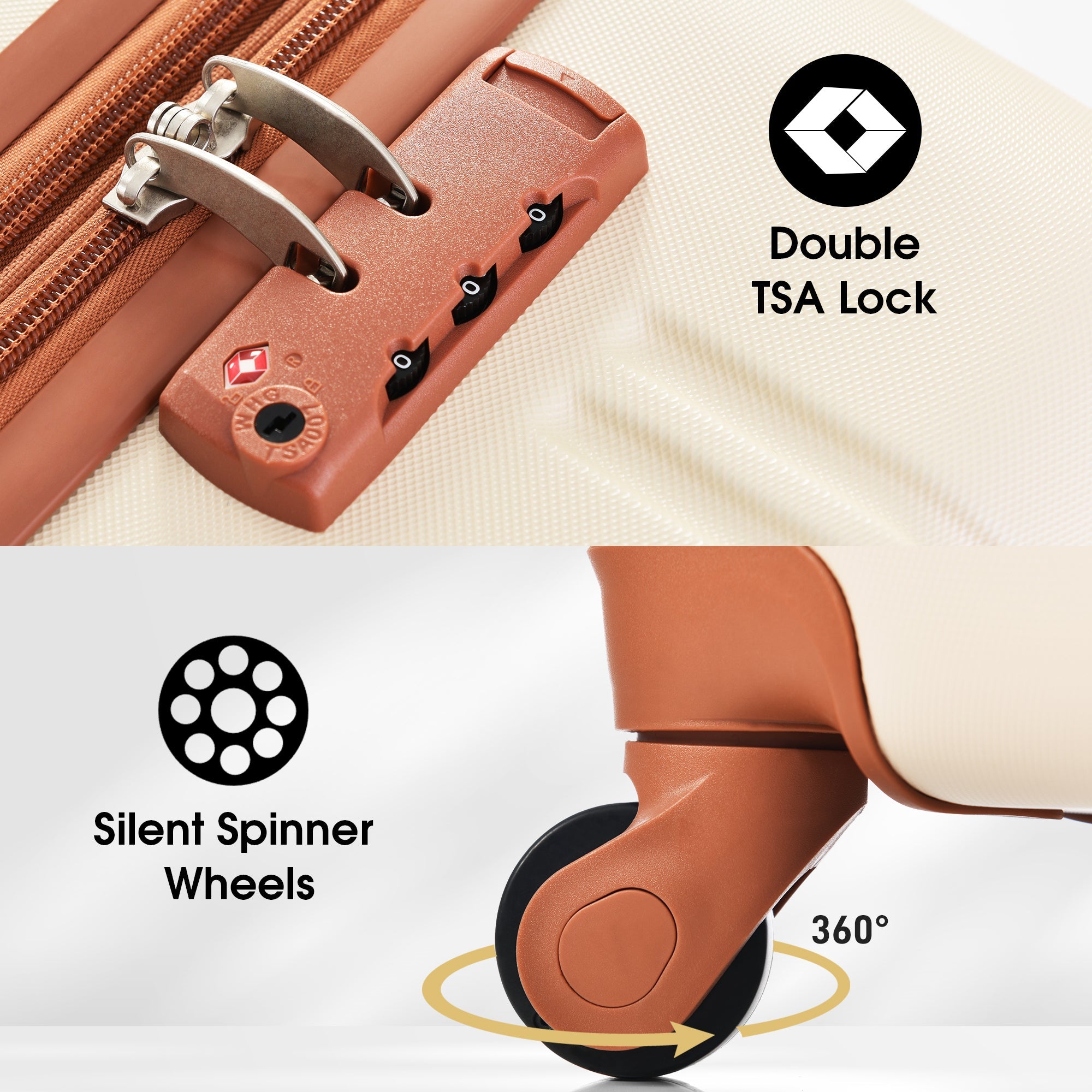Hardshell Luggage Sets 2Pcs + Bag Spinner Suitcase with TSA Lock Lightweight 20" + 24" - Tuesday Morning - Luggage