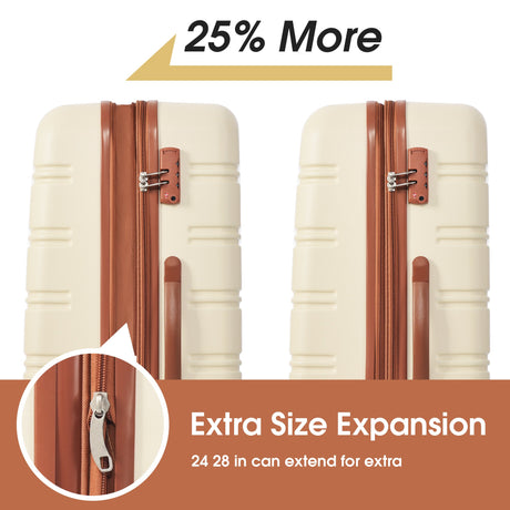 Hardshell Luggage Sets 2Pcs + Bag Spinner Suitcase with TSA Lock Lightweight 20" + 28" - Tuesday Morning - Luggage