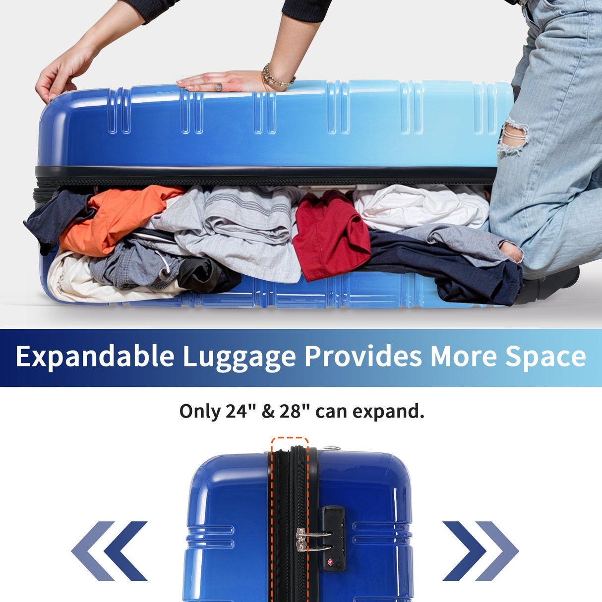 Hardshell Luggage Sets 3 Piece Expandable Suitcase with Spinner Wheels and TSA Lock Lightweight - Tuesday Morning - Luggage Sets