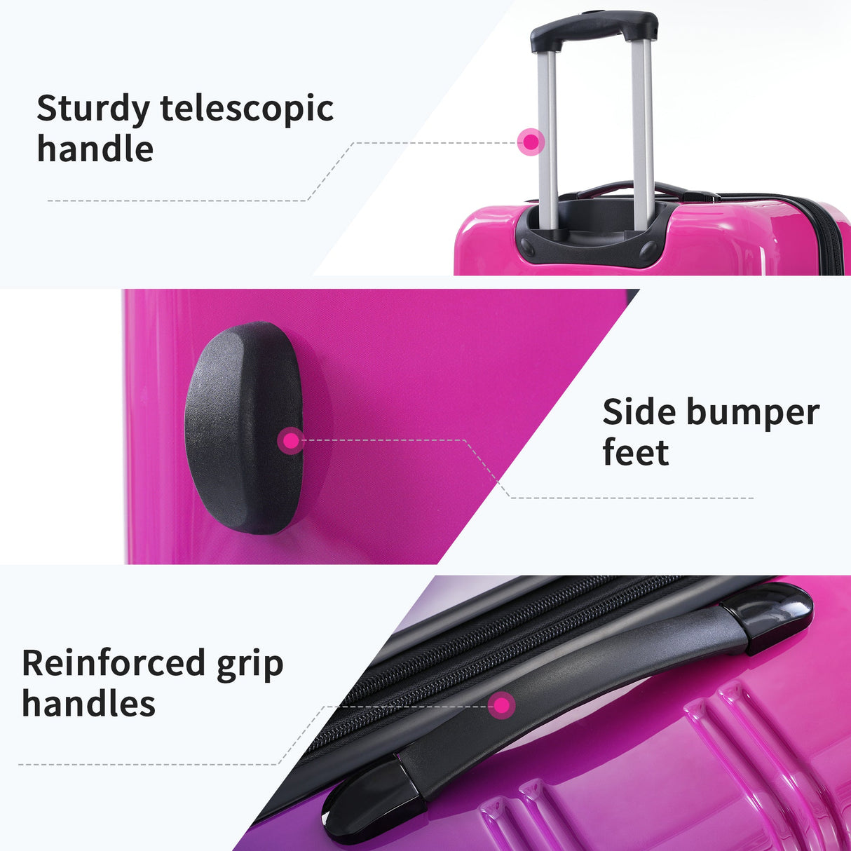 Hardshell Luggage Sets 3 Piece Expandable Suitcase with Spinner Wheels and TSA Lock Lightweight - Tuesday Morning - Luggage Sets