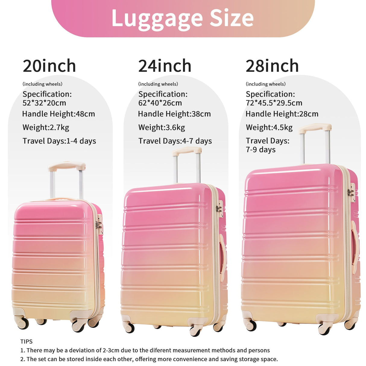 Hardshell Luggage Sets 3 Piece Expandable Suitcase with Spinner Wheels and TSA Lock Lightweight - Tuesday Morning - Luggage Sets