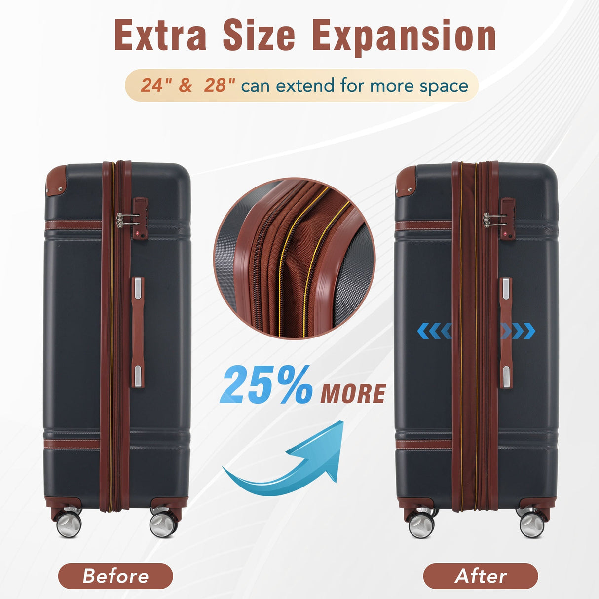 Hardshell Luggage Sets 3 Pieces Luggages and Cosmetic Case Spinner Suitcase with TSA Lock Lightweight - Tuesday Morning - Luggage Sets