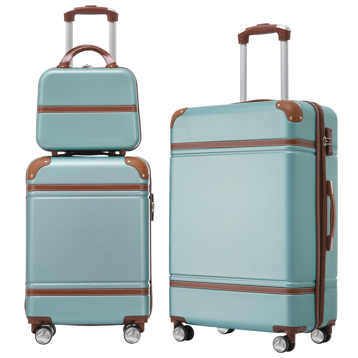 Hardshell Luggage Sets 3 Pieces Luggages and Cosmetic Case Spinner Suitcase with TSA Lock Lightweight - Tuesday Morning - Luggage Sets