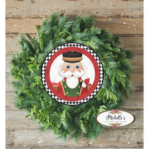 Harlequin Christmas Nutcracker Sign - Wreath Enhancement
