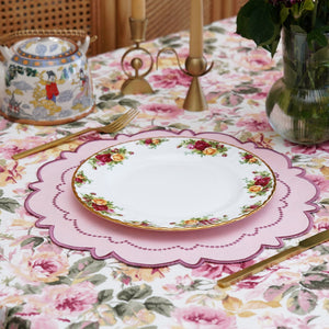 HARMONY PINK ROUND FABRIC PLACEMAT