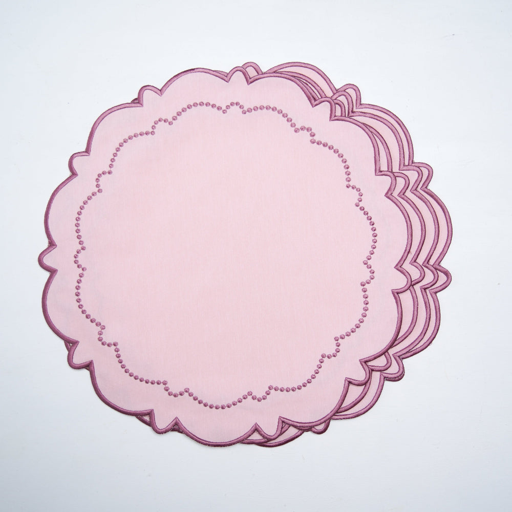 HARMONY PINK ROUND FABRIC PLACEMAT