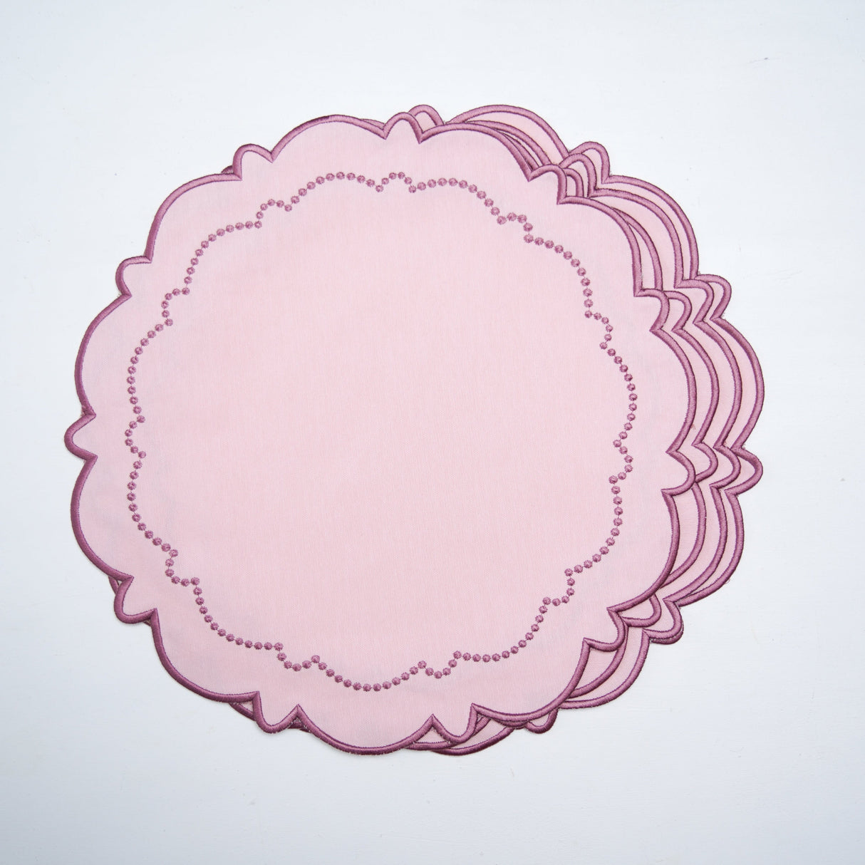 HARMONY PINK ROUND FABRIC PLACEMAT