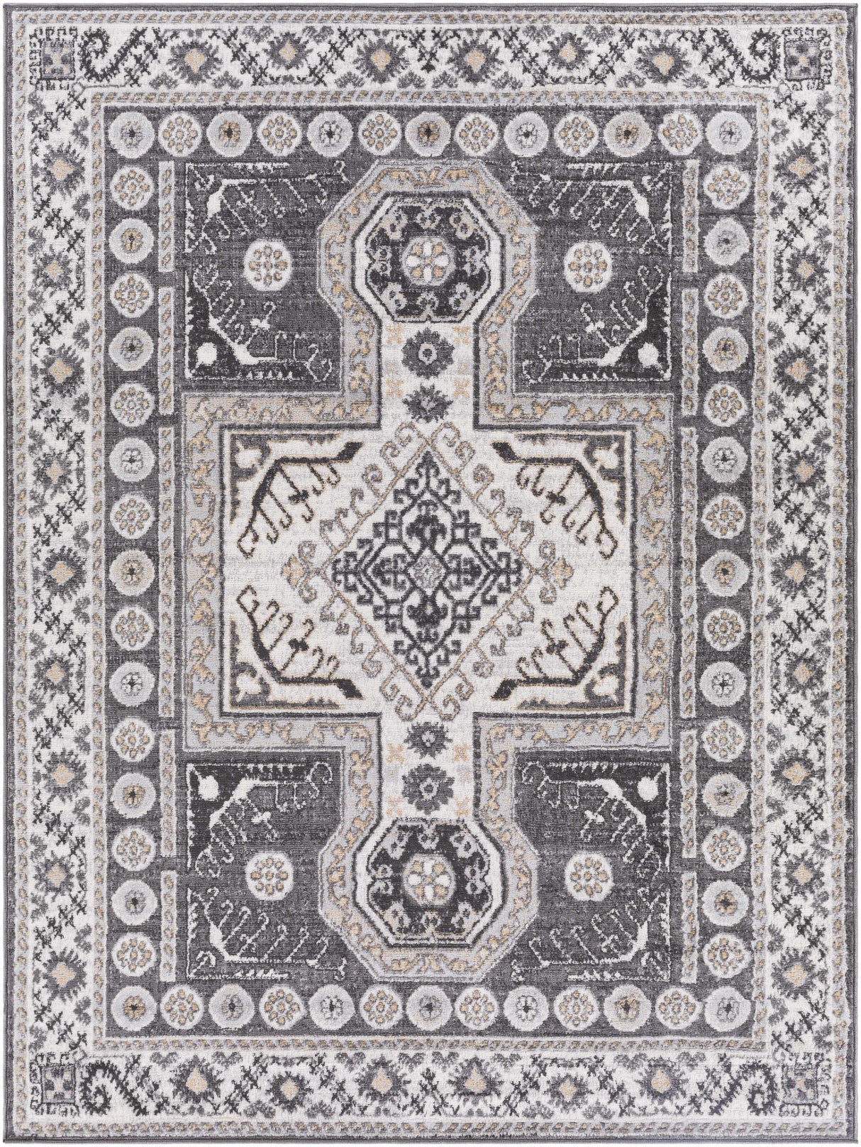 Harrah Gray Cross Rug - Clearance