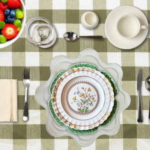 Haven White Wavy Edge Faux Leather Placemat