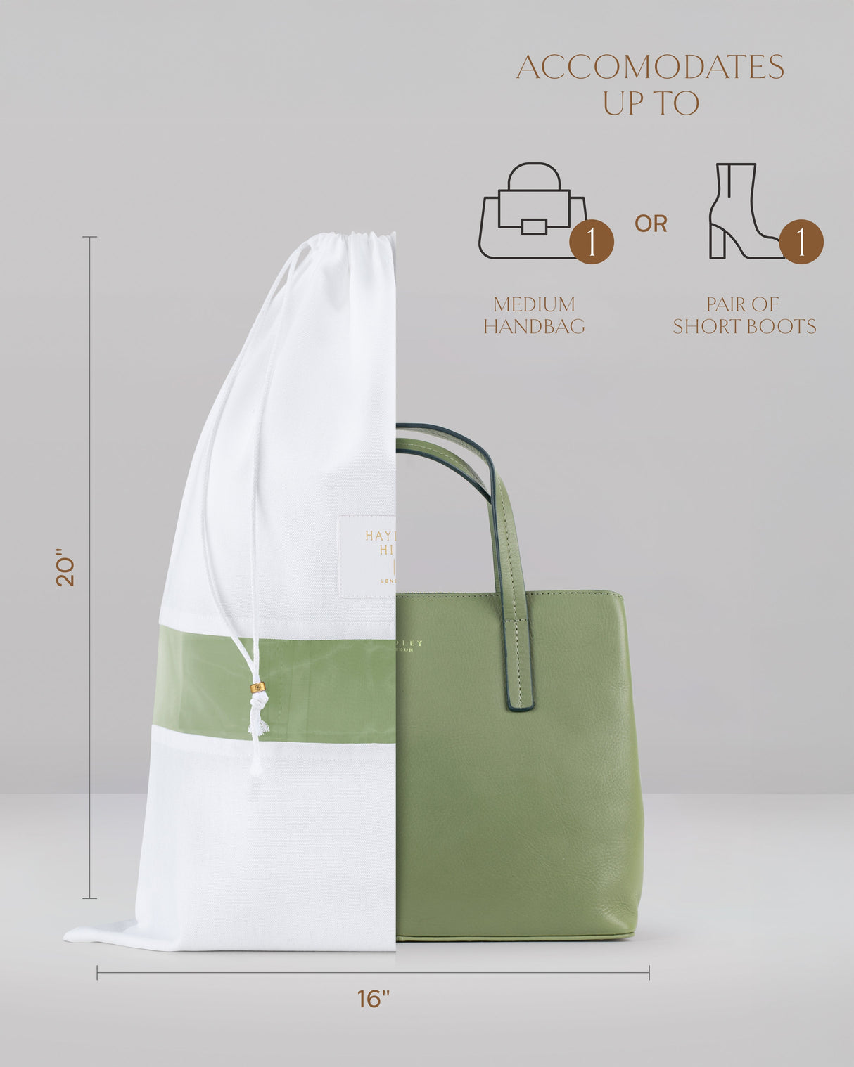 3 Medium Organic Cotton Dust Bags