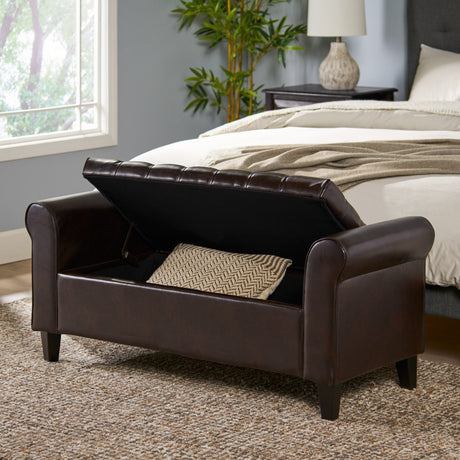 Hayes Armed Upholstered Bench - Tuesday Morning - Benches