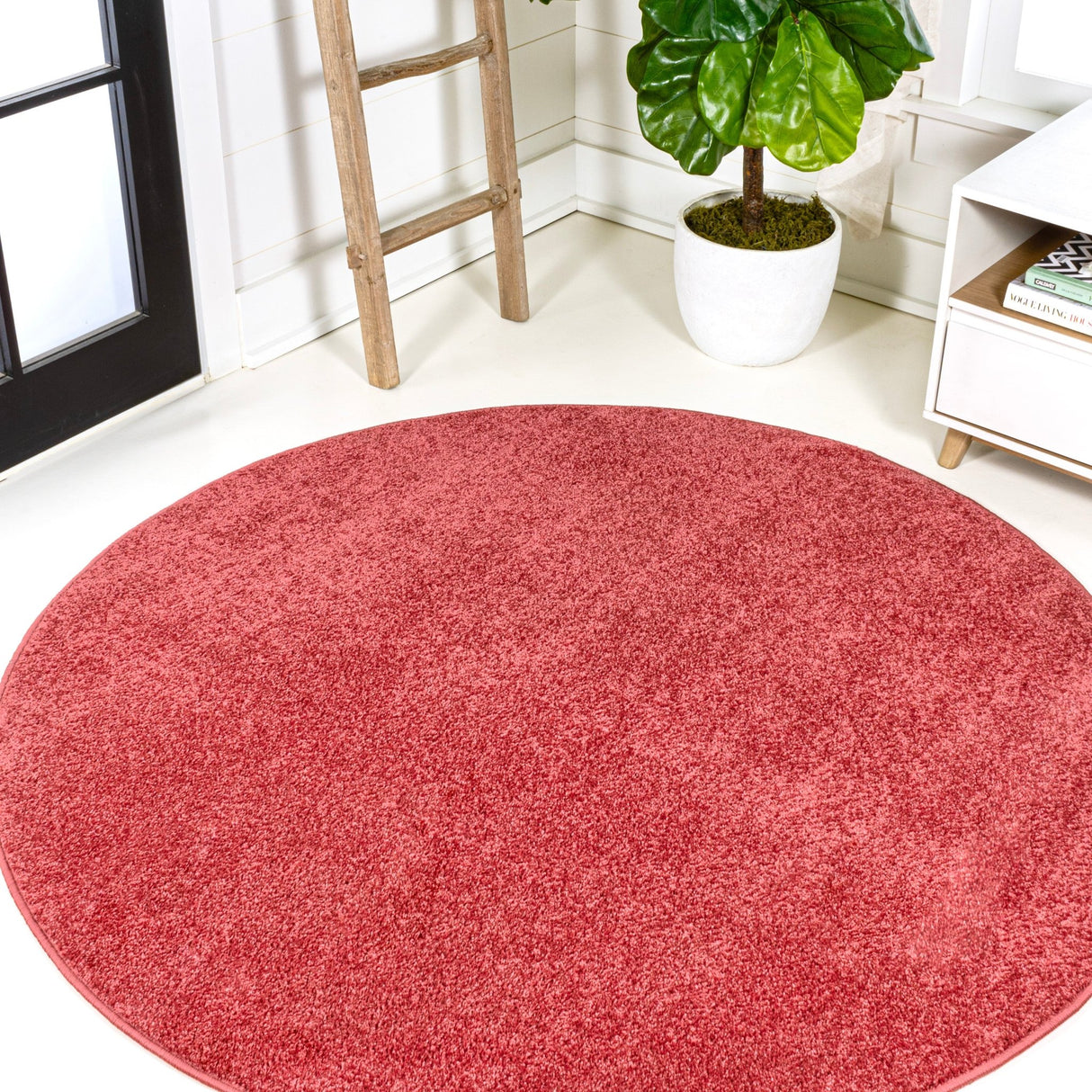 Haze Solid Sleek Low - Pile Round Area Rug - Tuesday Morning - Area Rugs