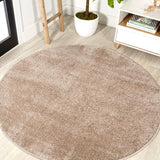 Haze Solid Sleek Low - Pile Round Area Rug - Tuesday Morning - Area Rugs