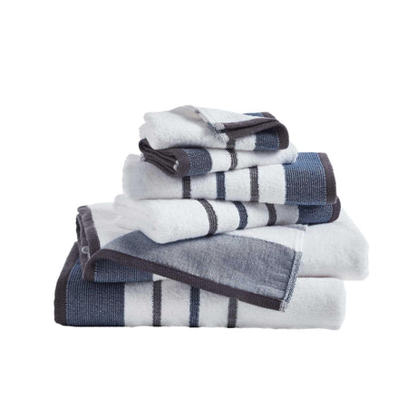 Decorative cotton stripe bath towel set - noelle collection