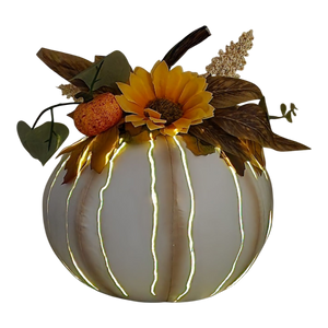 Metal Pumpkin with LED Candle -