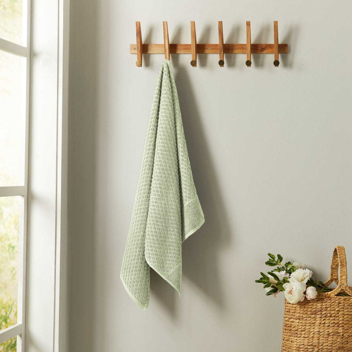 Cotton diamond waffle weave bath towel set - grayson collection