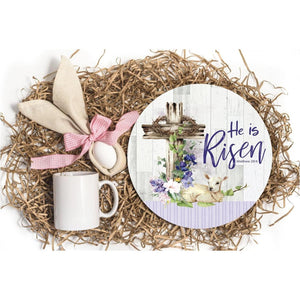 He Is Risen Easter Lamb Sign - Wreath Enhancement