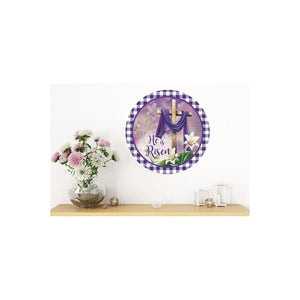 He Is Risen Easter Lily Sign - Wreath Enhancement