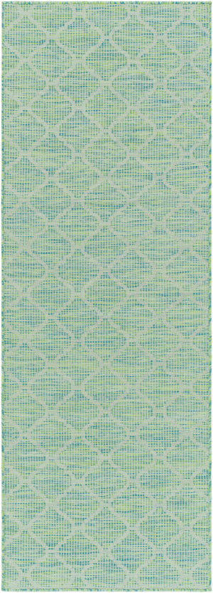 Unique Outdoor Trellis Area Rug, Lime Green - Clearance