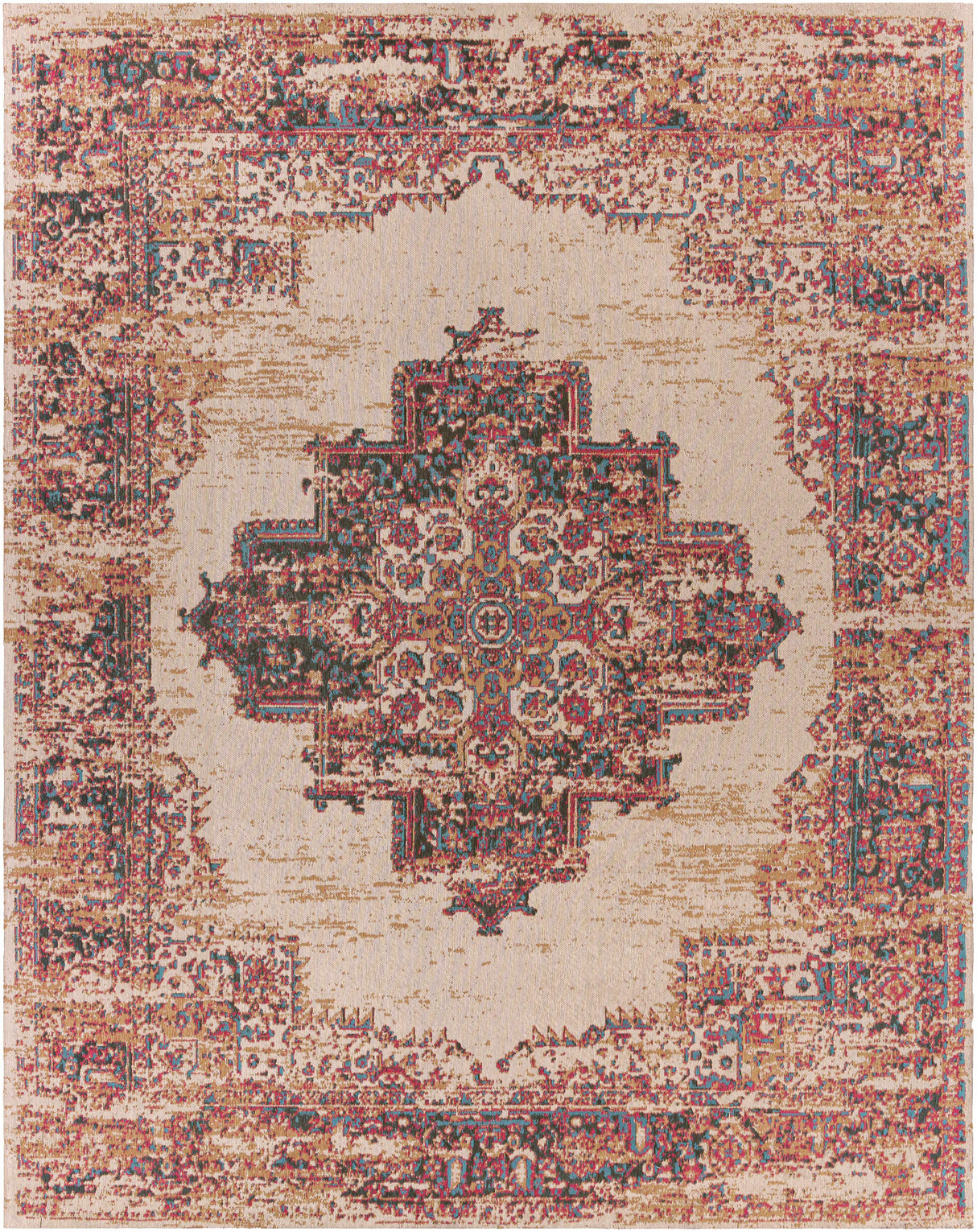 Heaton Red Medallion Area Rug - Clearance
