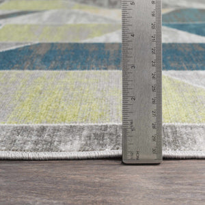 Hessel Green Triangles Area Rug