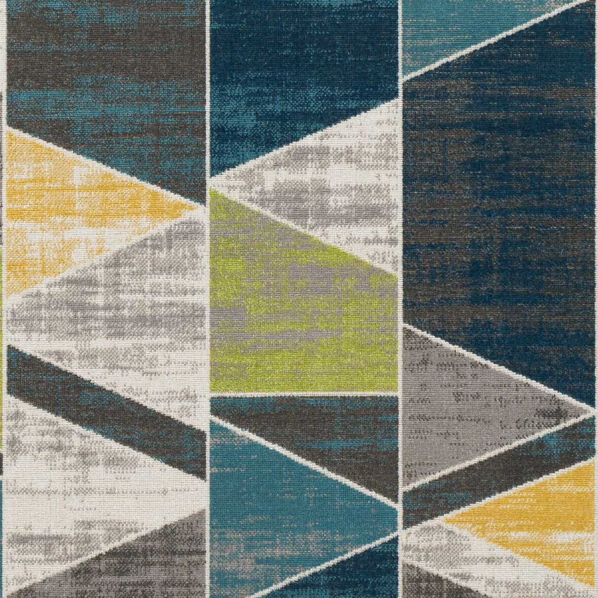 Hessel Green Triangles Area Rug