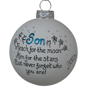 Christmas Keepsake Glass Ornament - Son - Reach for the Moon