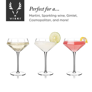 Seneca crystal diamond martini glasses viski®