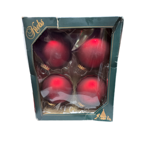 Krebs  Glass Ornament 4 pack - Red Velvet
