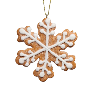 Gingerbread Snowflake Cookie Ornament -