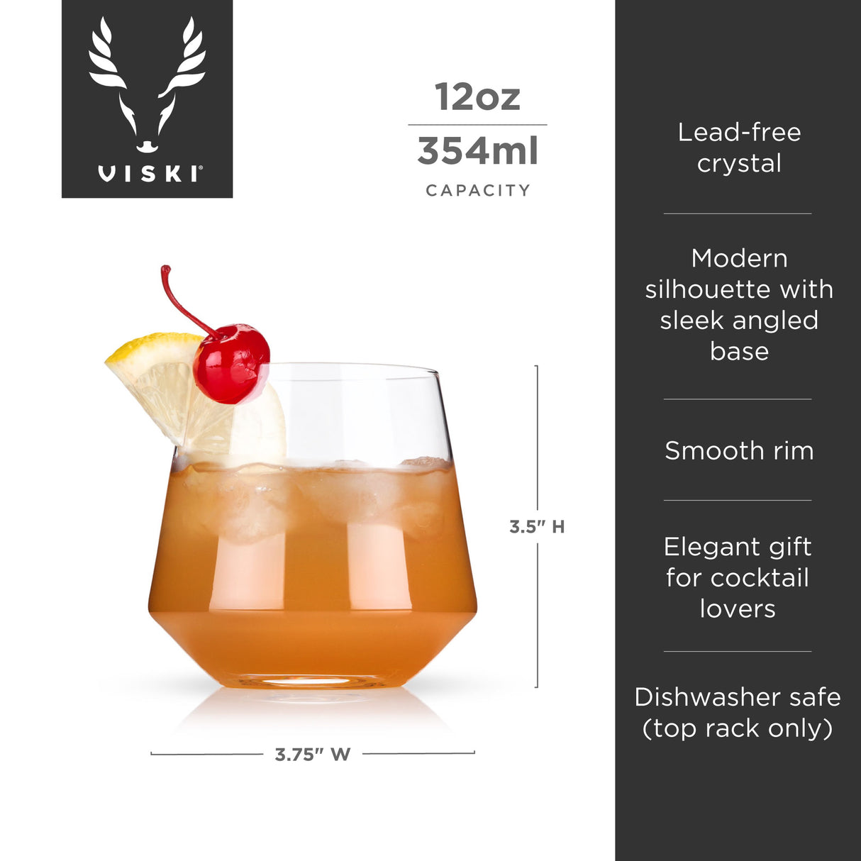 Raye crystal angled cocktail tumblers viski®