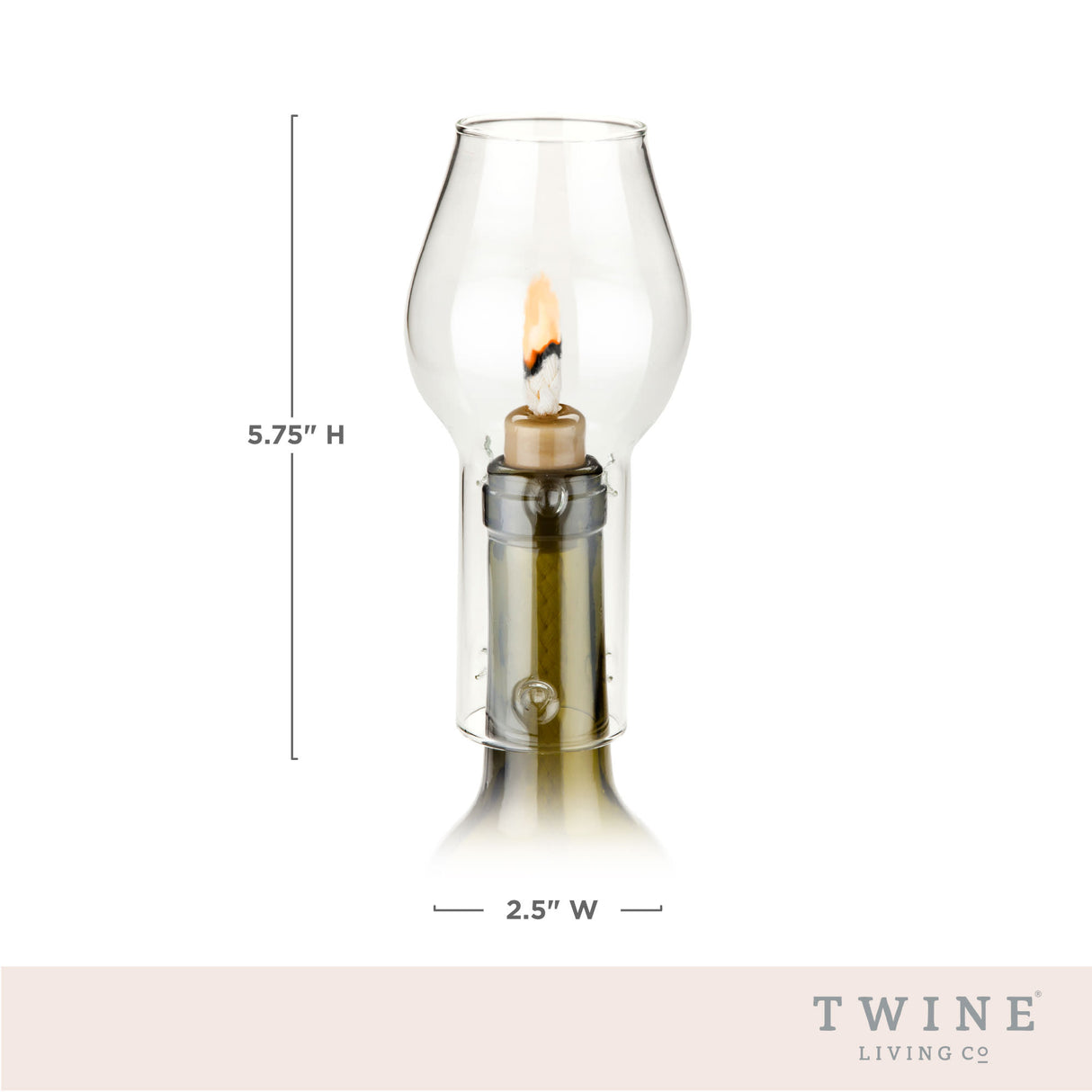 Glass Hurricane Bottle Lamp by Twine