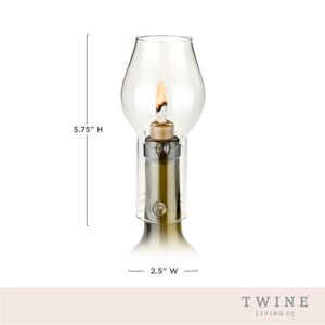 Glass Hurricane Bottle Lamp by Twine