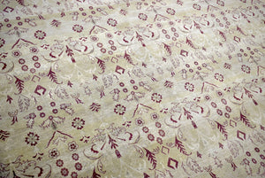 Hand Knotted 10x14 Modern Gold And Red Wool Area Rug