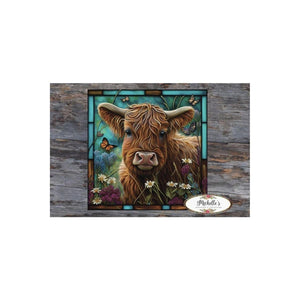 Highland Cow Butterfly Sign