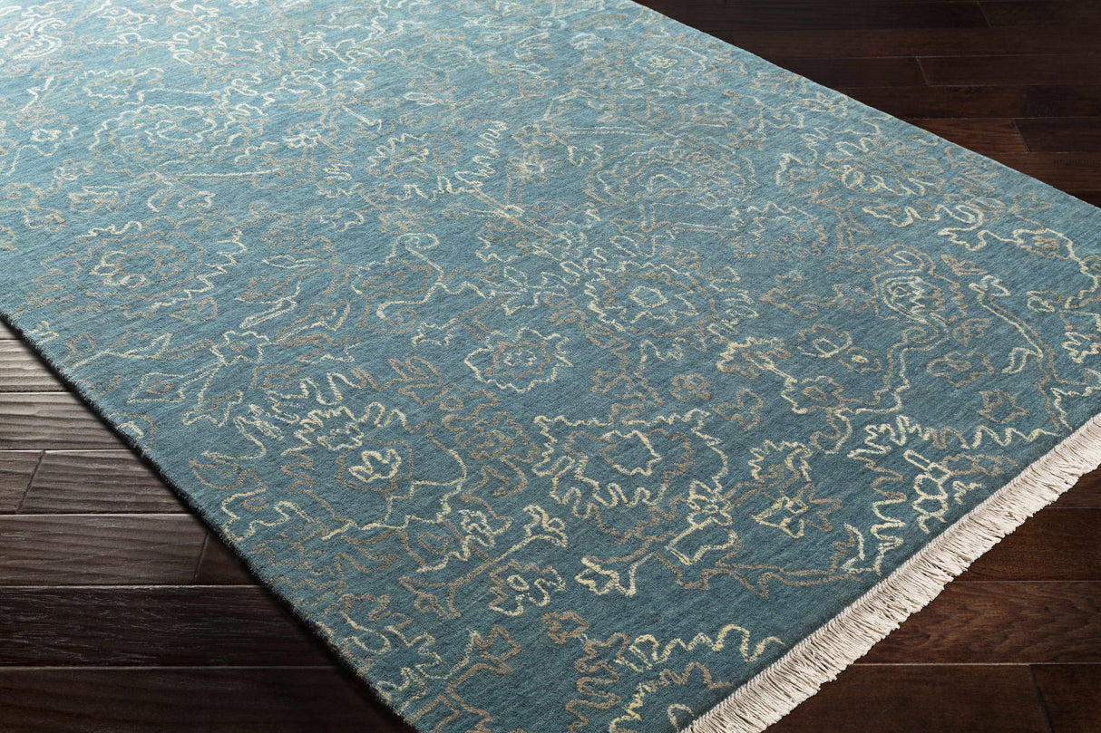 Hinkle Teal Premium Wool Carpet - Clearance