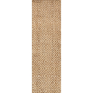 Hira Hand Woven Diamond Chunky Jute Runner Rug - Tuesday Morning - Runner Rugs