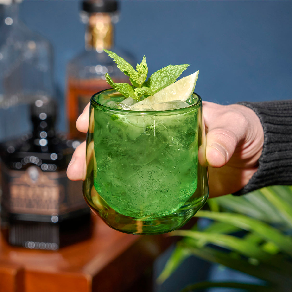 Double walled aurora tumblers in green (set of 2) by viski