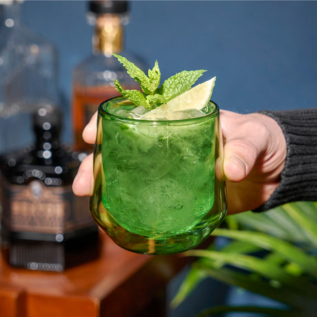 Double walled aurora tumblers in green (set of 2) by viski