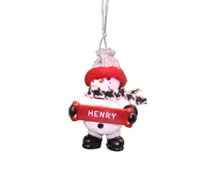 Cozy Snowman Ornament (Letters G - R) -