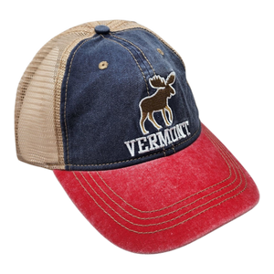 Two Tone Cap Vermont Moose - Red/Blue