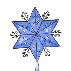 Lighted Snowflake 10" Tree Topper - Blue