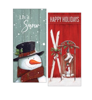 Christmas Money Card Holder - Snowman/Skis
