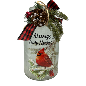 Always In Our Hearts Cardinal Holiday Jar