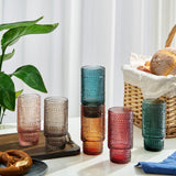 Tonal Collins Highball Glassware, Set of 6 with 6 Glass Straws & Cleaner