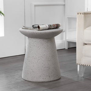 Hollie minimalist modern drum indoor/outdoor accent table pedestal - Tuesday Morning - Outdoor Tables
