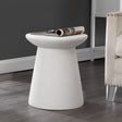 Hollie minimalist modern drum indoor/outdoor accent table pedestal - Tuesday Morning - Outdoor Tables