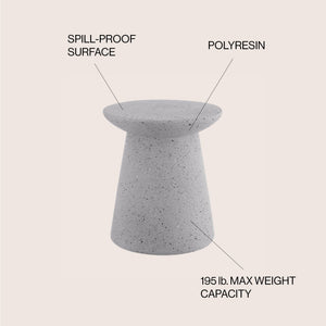 Hollie minimalist modern drum indoor/outdoor accent table pedestal - Tuesday Morning - Outdoor Tables