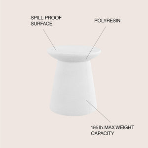 Hollie minimalist modern drum indoor/outdoor accent table pedestal - Tuesday Morning - Outdoor Tables