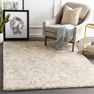 Holtsville Abstract Ivory Thick  Rug